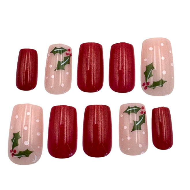 Poinsettia Christmas Nails