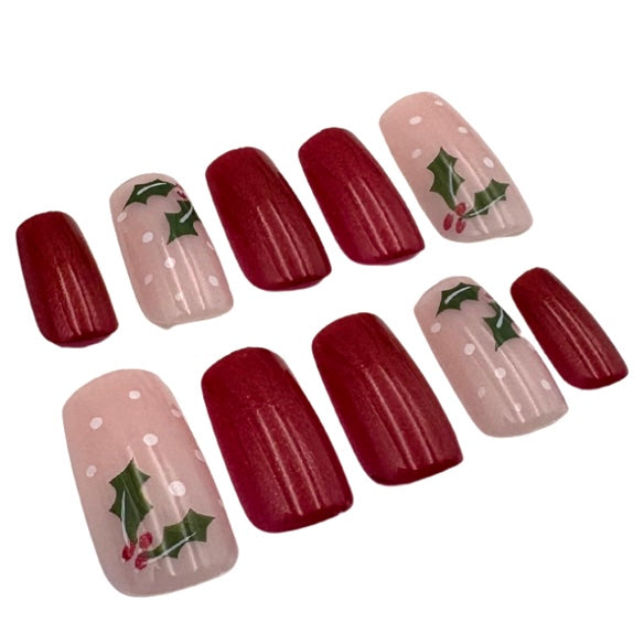 Poinsettia Christmas Nails